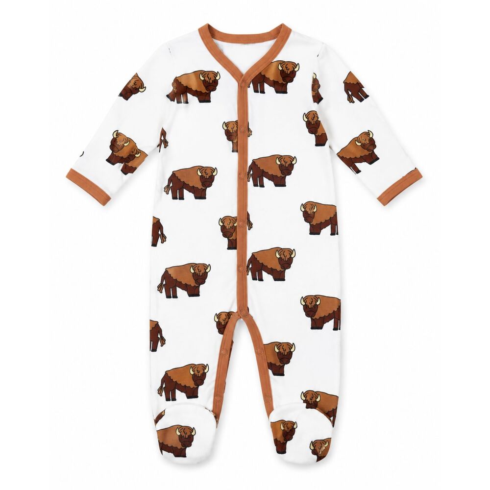 Monica and Andy Buffalo button up onesie